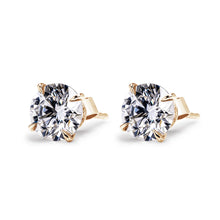 Load image into Gallery viewer, Brilliant 4-Prong Moissanite Stud Earrings – Silver &amp; Gold Options