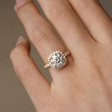 Load image into Gallery viewer, Brilliant Halo Round Moissanite Engagement Ring