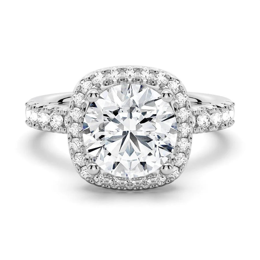 Round Center Stone with Halo Setting