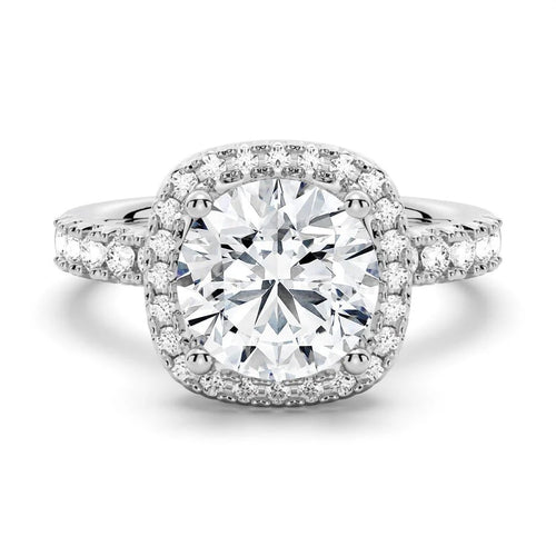 Brilliant Halo Moissanite Engagement Ring
