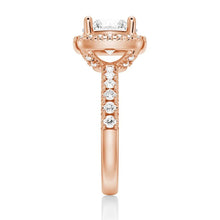 Load image into Gallery viewer, Brilliant Halo Round Moissanite Engagement Ring – Elegant Halo Band