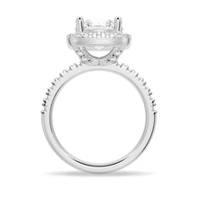 Load image into Gallery viewer, Side View of Halo Moissanite Engagement Ring