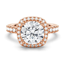 Load image into Gallery viewer, Halo Moissanite Ring in 14K Gold