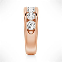 Load image into Gallery viewer, Channel Set Moissanite Men’s Wedding Band – Silver, Gold or Platinum Ring
