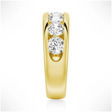 Load image into Gallery viewer, Channel Set Moissanite Men’s Wedding Band – Silver, Gold or Platinum Ring