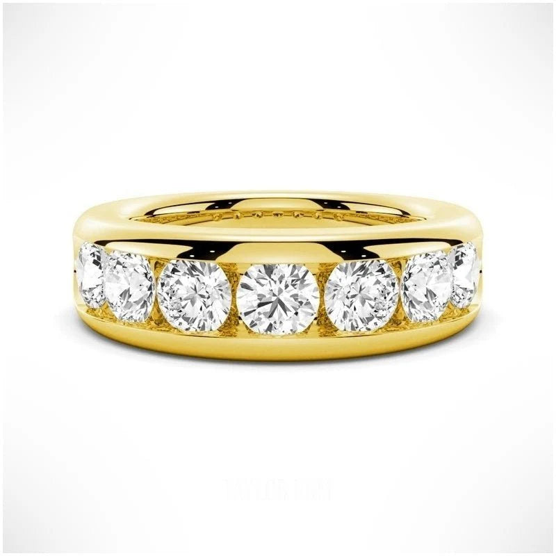 Channel Set Moissanite Men’s Wedding Band