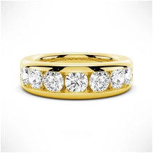 Load image into Gallery viewer, Channel Set Moissanite Men’s Wedding Band
