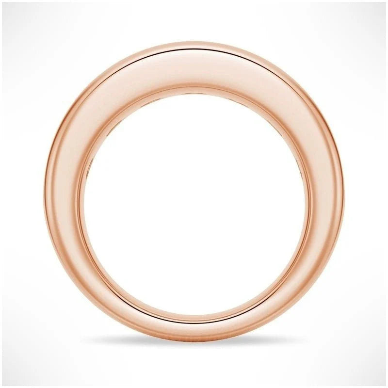 Channel Set Moissanite Men’s Wedding Band – Silver, Gold or Platinum Ring