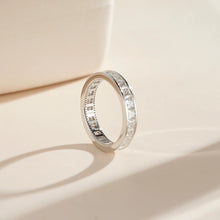 Load image into Gallery viewer, Channel-Set Princess-Cut Moissanite Ring Eternity Wedding Band - Total Weight 2.48 CT - S925 Silver / 10K Gold / 14K Gold / 18K Gold / Platinum