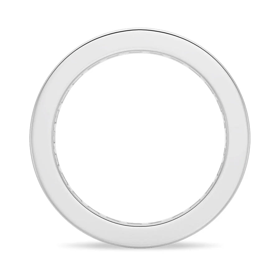 Channel-Set Princess-Cut Moissanite Ring Eternity Wedding Band - Total Weight 2.48 CT - S925 Silver / 10K Gold / 14K Gold / 18K Gold / Platinum