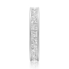 Load image into Gallery viewer, Channel-Set Princess-Cut Moissanite Ring Eternity Wedding Band - Total Weight 2.48 CT - S925 Silver / 10K Gold / 14K Gold / 18K Gold / Platinum