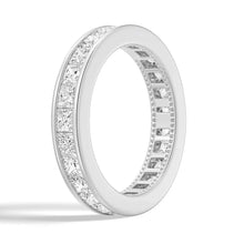 Load image into Gallery viewer, Channel-Set Princess-Cut Moissanite Ring Eternity Wedding Band - Total Weight 2.48 CT - S925 Silver / 10K Gold / 14K Gold / 18K Gold / Platinum