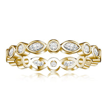 Load image into Gallery viewer, Round and Marquise Moissanite Wedding Band in 14K Gold
