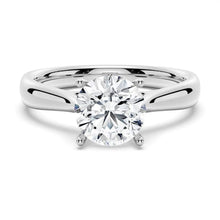 Load image into Gallery viewer, Round Moissanite Solitaire Ring in Classic 4-Prong Setting