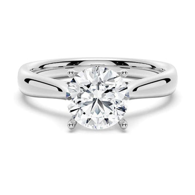 Round Moissanite Solitaire Ring in Classic 4-Prong Setting