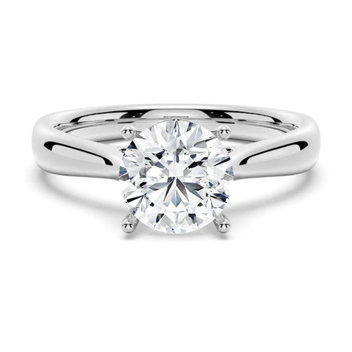 Round Moissanite Solitaire Ring in Classic 4-Prong Setting