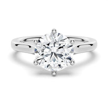 Load image into Gallery viewer, Cathedral Setting Round Moissanite Ring