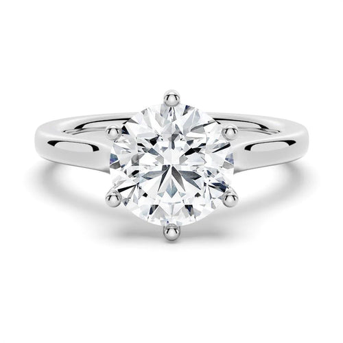Cathedral Setting Round Moissanite Ring