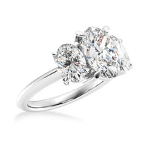 Load image into Gallery viewer, Three Stone Moissanite Ring with Side Stones
