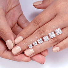 Load image into Gallery viewer, Classic Princess Cut Lab-Grown Diamond Engagement Ring with Hidden Halo – Gold or Platinum