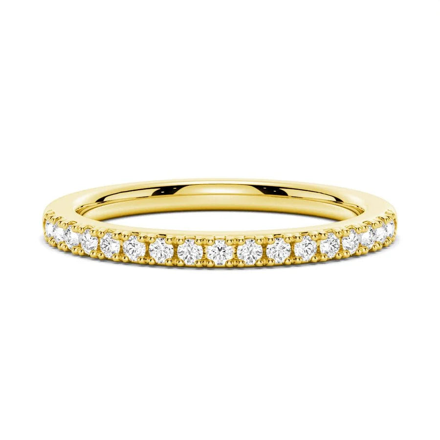 Minimalist Wedding Band with Moissanite