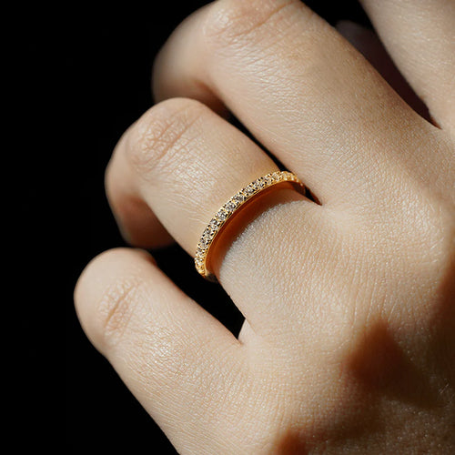 Gold Moissanite Stackable Ring for Women