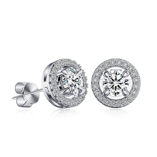 moissanite halo earrings  