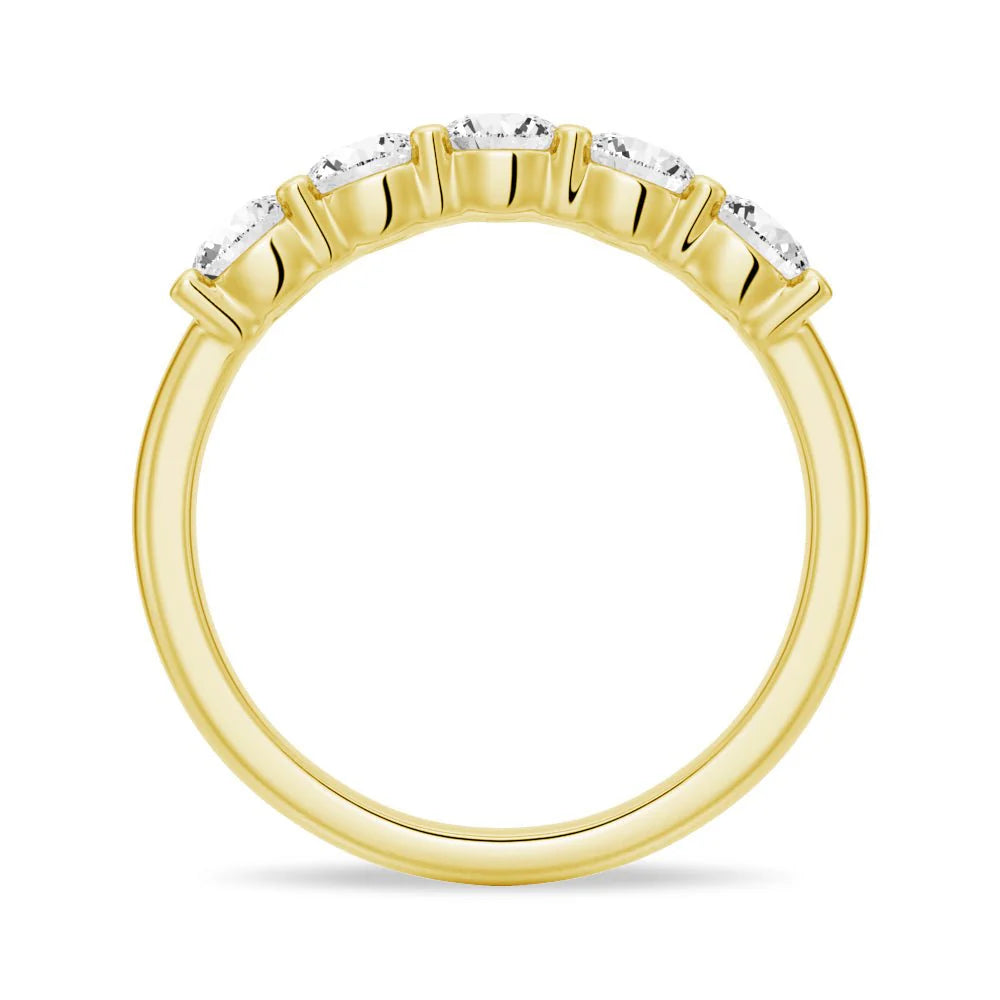 Classic Shared Prong Set Moissanite Ring Wedding Band Stone T.W 2CT- S925 Silver / 10K Gold / 14K Gold / 18K Gold / Platinum