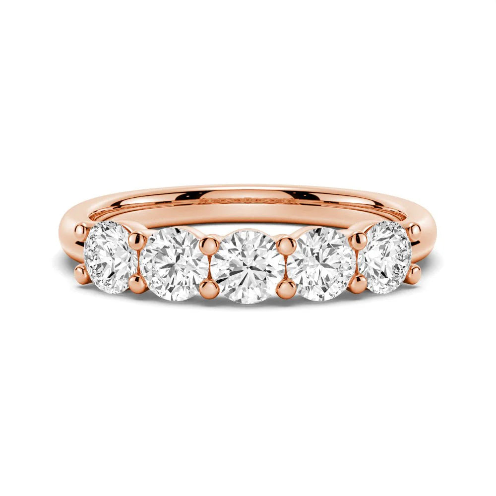 Classic Shared Prong Set Moissanite Ring Wedding Band Stone T.W 2CT- S925 Silver / 10K Gold / 14K Gold / 18K Gold / Platinum
