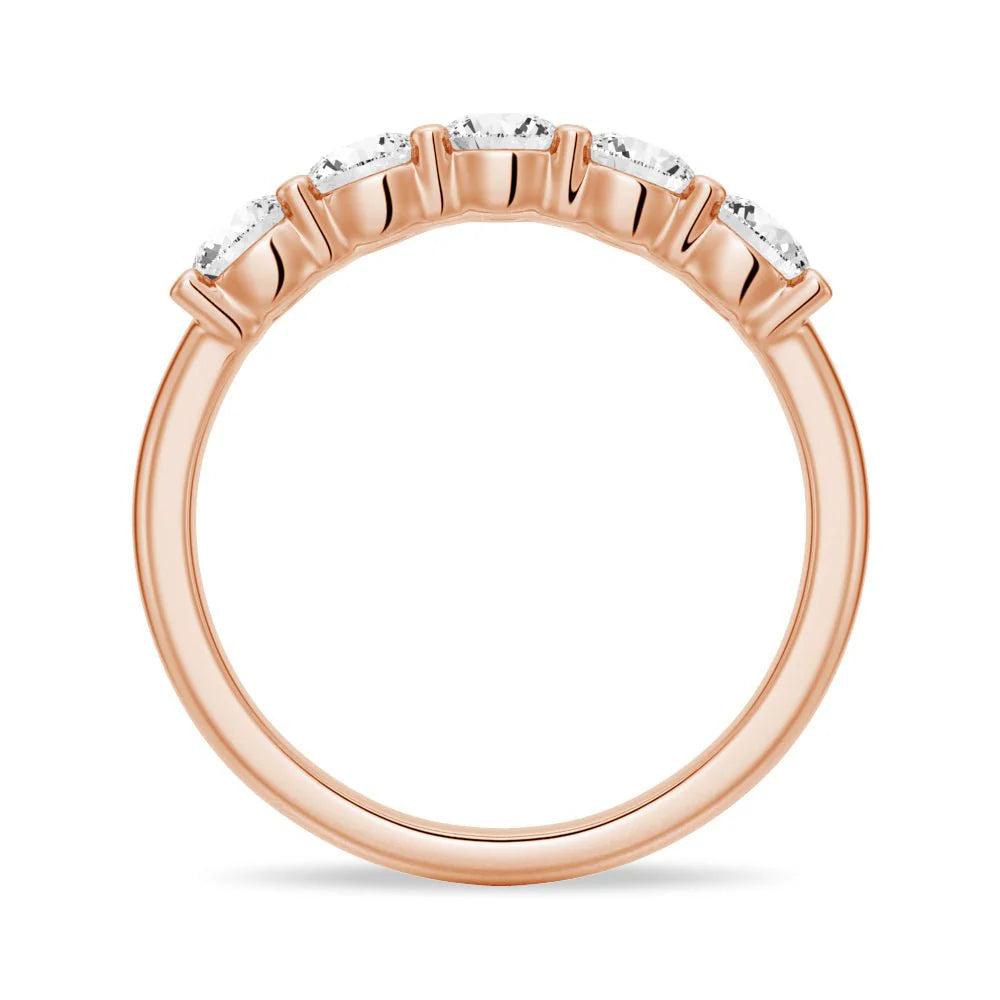 Classic Shared Prong Set Moissanite Ring Wedding Band Stone T.W 2CT- S925 Silver / 10K Gold / 14K Gold / 18K Gold / Platinum