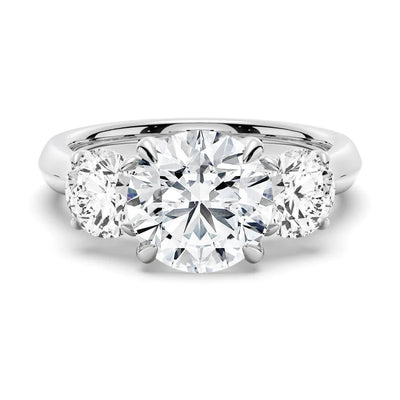2 Carat Three-Stone Round Moissanite Engagement Ring