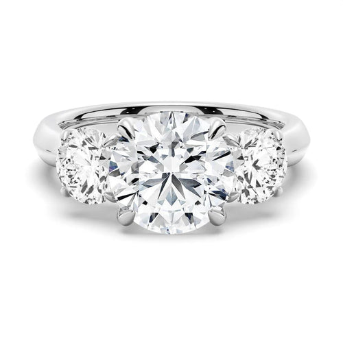 2 Carat Three-Stone Round Moissanite Engagement Ring