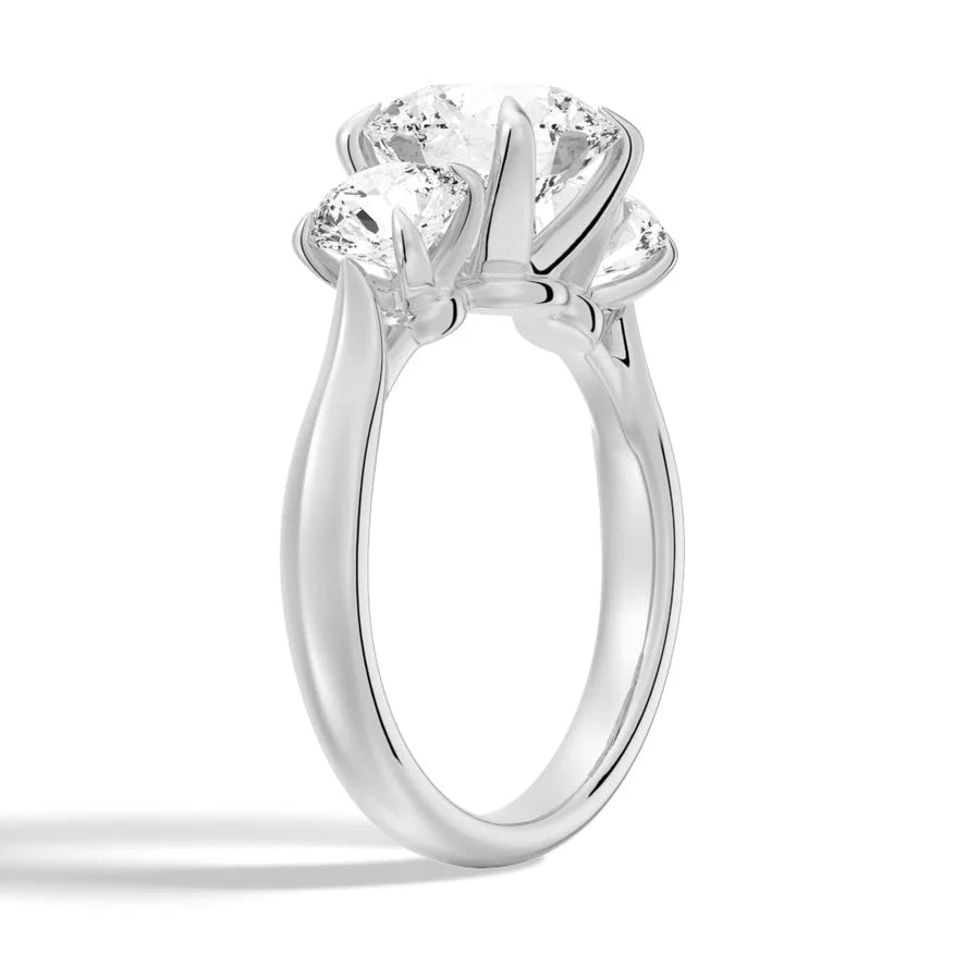 Romantic 3-Stone Moissanite Engagement Ring