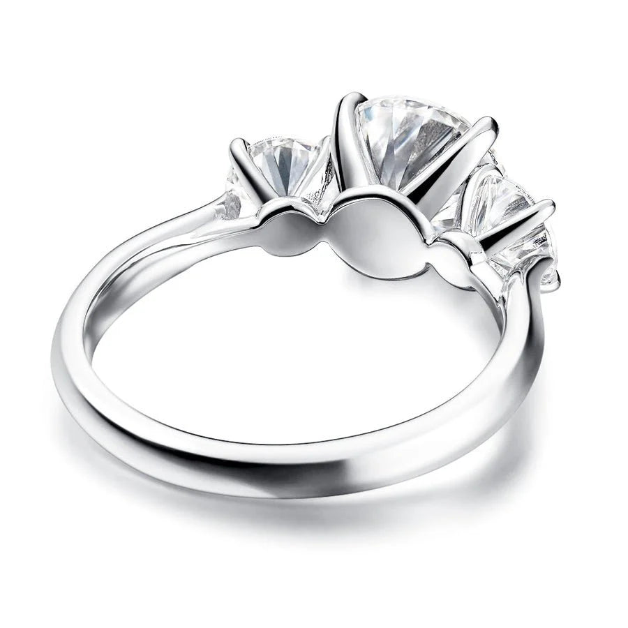 Anniversary Ring with Round Moissanite Stones
