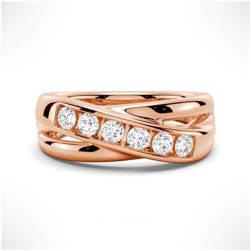 Crossover Moissanite Ring for Men