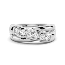 Load image into Gallery viewer, Crossover Channel Set Moissanite Men’s Band