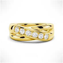 Load image into Gallery viewer, Channel Set Men’s Wedding Ring