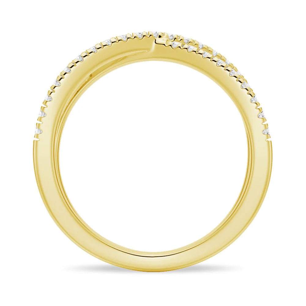 Crossover Moissanite Wedding Band – Elegant Twisted Ring in Silver, Gold, or Platinum