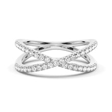 Load image into Gallery viewer, Platinum Crossover Moissanite Ring