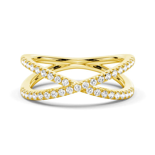 Crossover Moissanite Wedding Ring