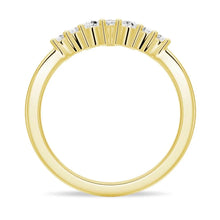 Load image into Gallery viewer, Crown Style 7-Stone Pear and Round Moissanite Wedding Band – Elegant Half Eternity Ring