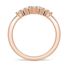 Load image into Gallery viewer, Crown Style 7-Stone Pear and Round Moissanite Wedding Band – Elegant Half Eternity Ring
