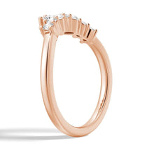 Load image into Gallery viewer, Crown Style 7-Stone Pear and Round Moissanite Wedding Band – Elegant Half Eternity Ring