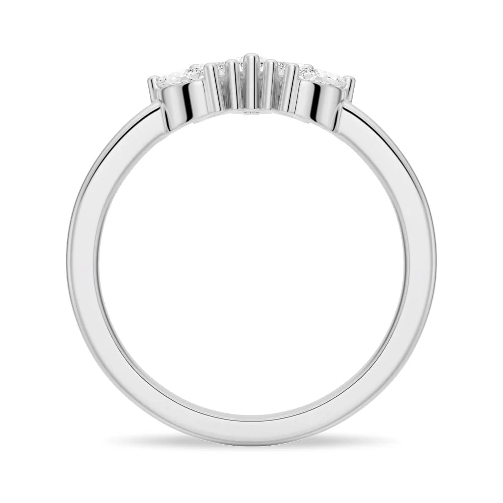 Platinum Crown Shape Wedding Band