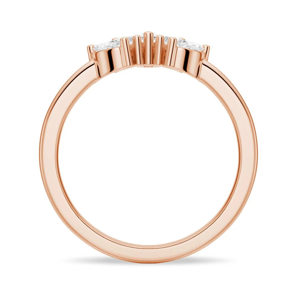 Crown Shape Moissanite Wedding Band Ring – Elegant Design