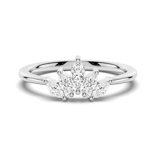 Crown Shape Moissanite Wedding Band