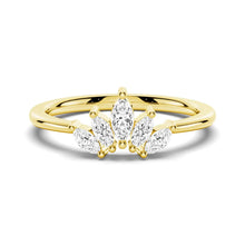 Load image into Gallery viewer, Gold Moissanite Ring with Crown Motif