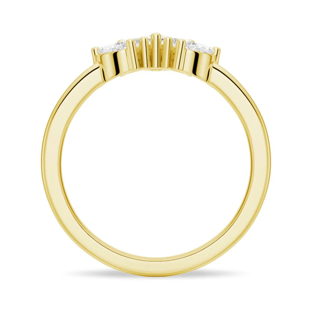 Crown Shape Moissanite Wedding Band Ring – Elegant Design