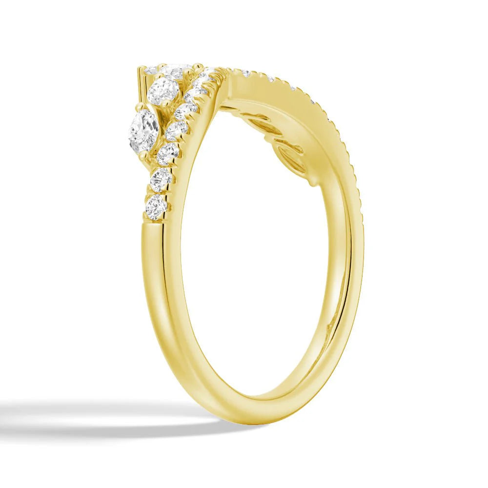 Moissanite Crown Ring in  Gold
