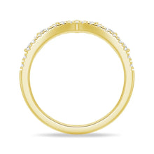 Load image into Gallery viewer, Curved Crown Marquise and Round Moissanite Wedding Band – Regal V-Shaped Eternity Ring